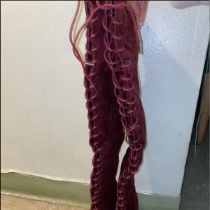 Burgundy Knee High Boots